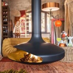 Indoor Firewood Burning Suspended Fireplace