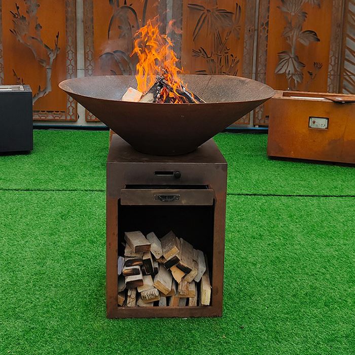 Yog'ochni yoqish uchun barbekyu panjarasi