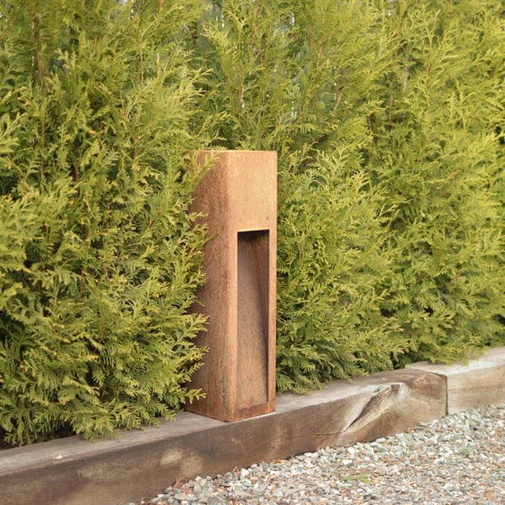 Lazer bilan kesish dizayni bilan dekorativ Corten Lightbox